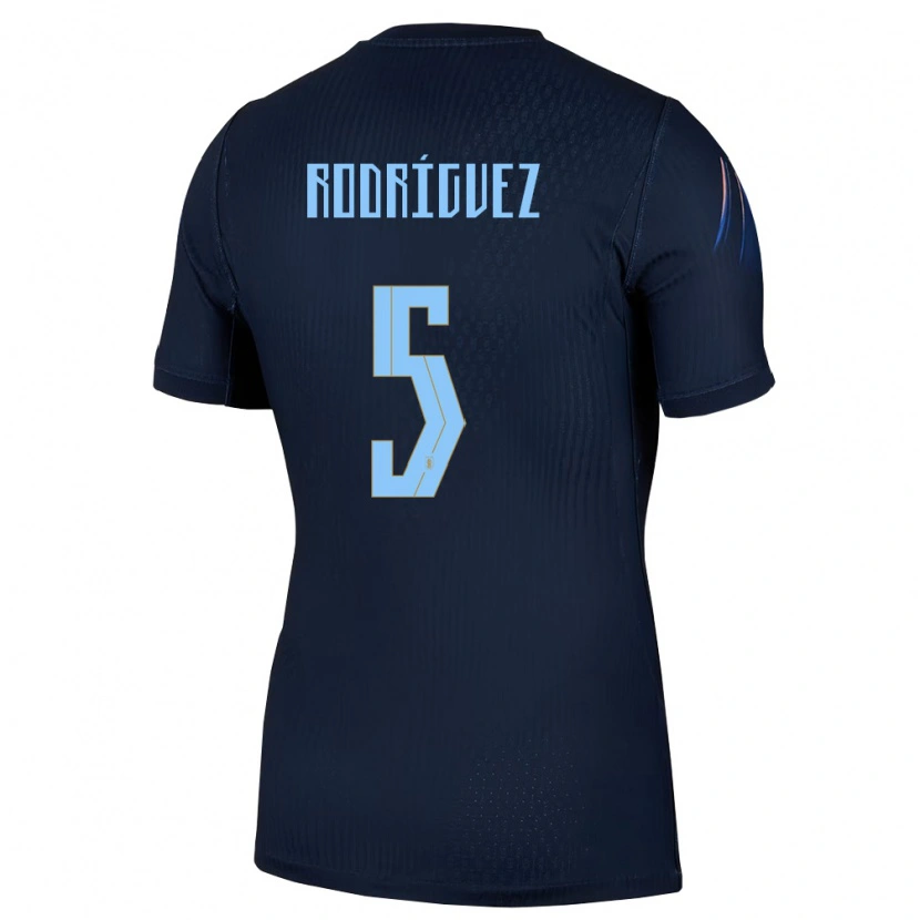 Danxen Mujer Camiseta Uruguay Juan Rodríguez #5 Negro Azul 2ª Equipación 26-28 La Camisa México