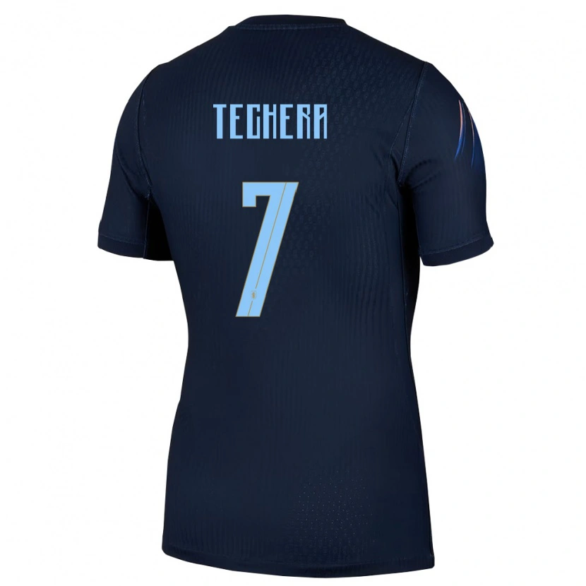 Danxen Mujer Camiseta Uruguay Facundo Techera #7 Negro Azul 2ª Equipación 26-28 La Camisa México