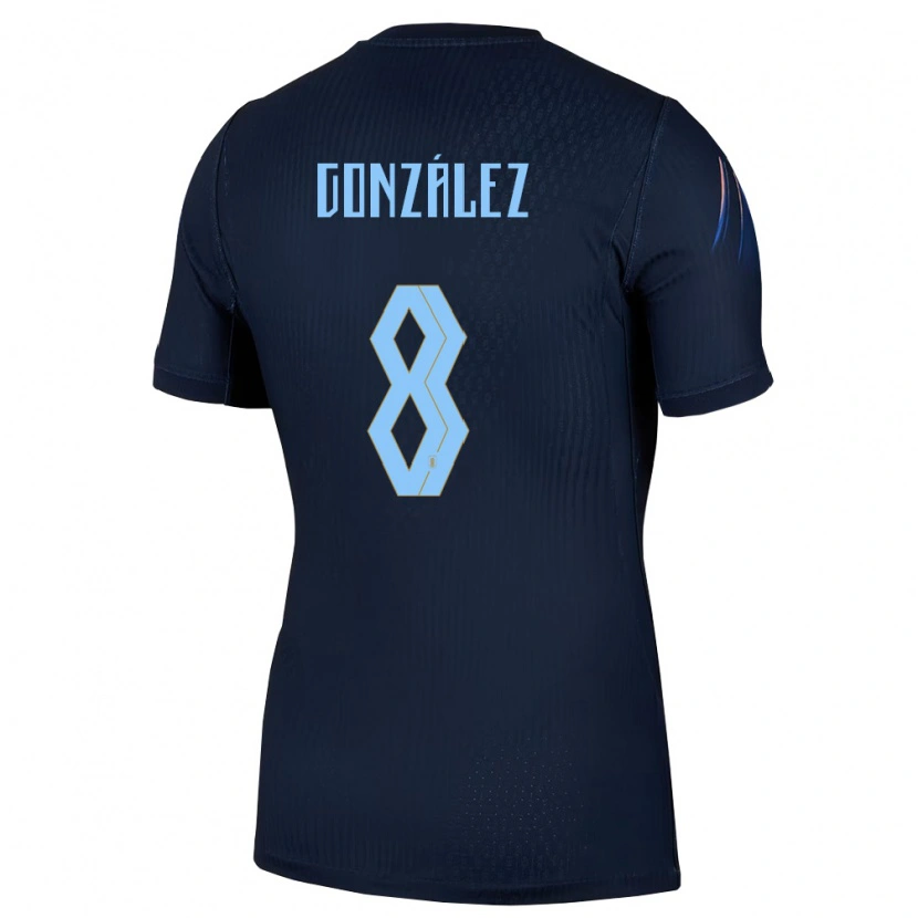Danxen Mujer Camiseta Uruguay Luciano Gonzalez #8 Negro Azul 2ª Equipación 26-28 La Camisa México