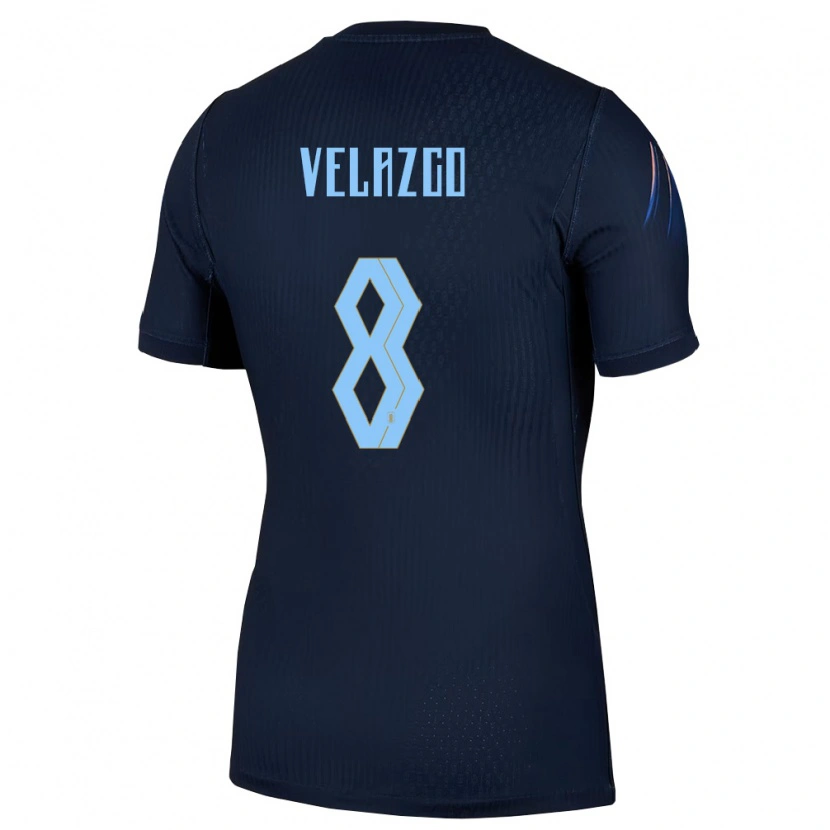 Danxen Mujer Camiseta Uruguay Ximena Velazco #8 Negro Azul 2ª Equipación 26-28 La Camisa México