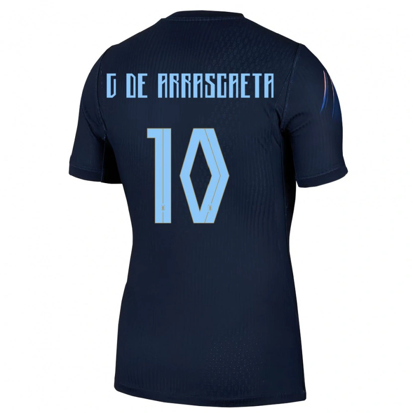 Danxen Mujer Camiseta Uruguay Giorgian De Arrascaeta #10 Negro Azul 2ª Equipación 26-28 La Camisa México