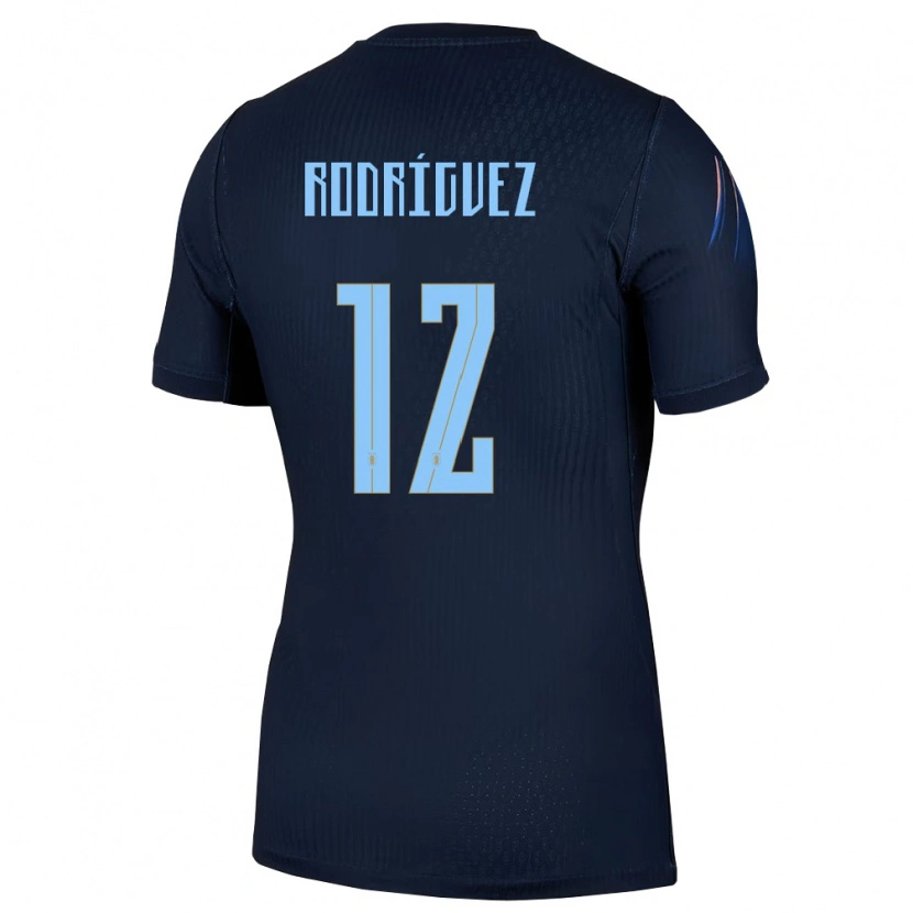 Danxen Mujer Camiseta Uruguay Randall Rodriguez #12 Negro Azul 2ª Equipación 26-28 La Camisa México