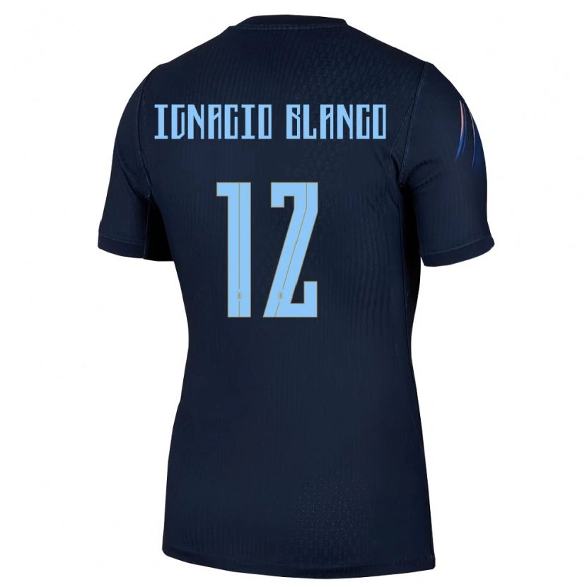 Danxen Mujer Camiseta Uruguay Juan Ignacio Blanco #12 Negro Azul 2ª Equipación 26-28 La Camisa México