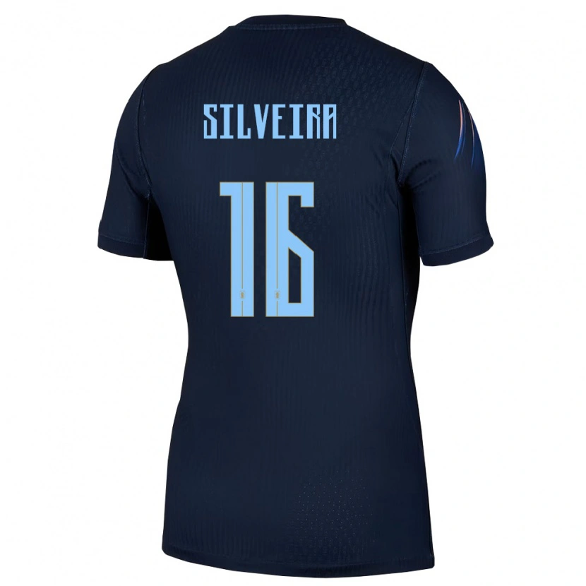 Danxen Mujer Camiseta Uruguay Lautaro Silveira #16 Negro Azul 2ª Equipación 26-28 La Camisa México