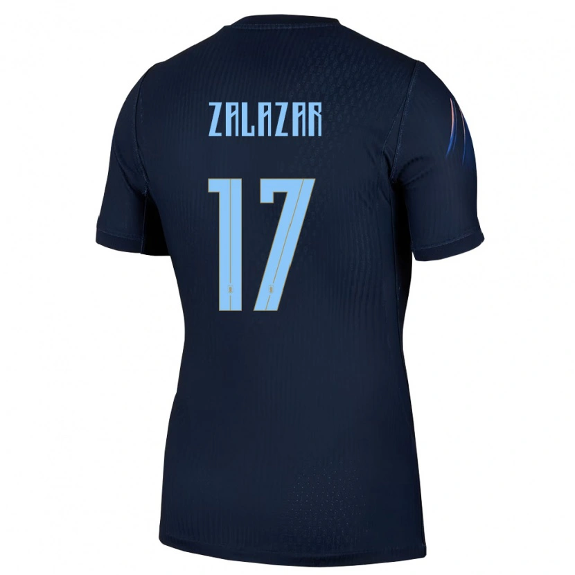 Danxen Mujer Camiseta Uruguay Mauro Zalazar #17 Negro Azul 2ª Equipación 26-28 La Camisa México