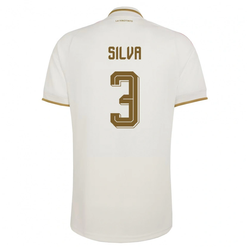 Danxen Mujer Camiseta Venezuela Santiago Silva #3 Marfil Amarillo 2ª Equipación 26-28 La Camisa México