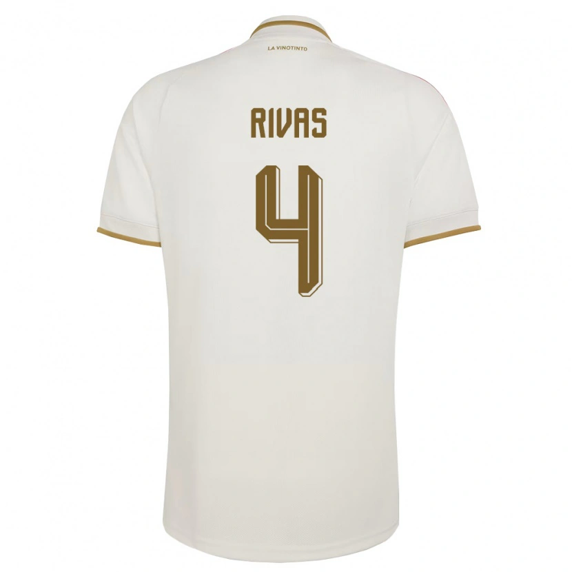 Danxen Mujer Camiseta Venezuela José Rivas #4 Marfil Amarillo 2ª Equipación 26-28 La Camisa México