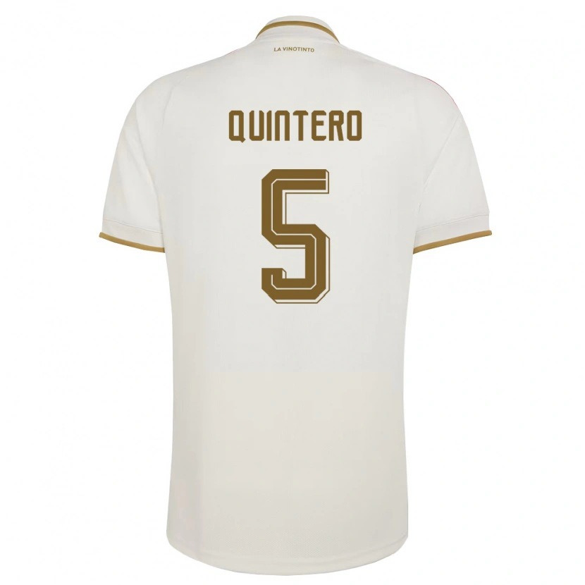 Danxen Mujer Camiseta Venezuela Teo Quintero #5 Marfil Amarillo 2ª Equipación 26-28 La Camisa México