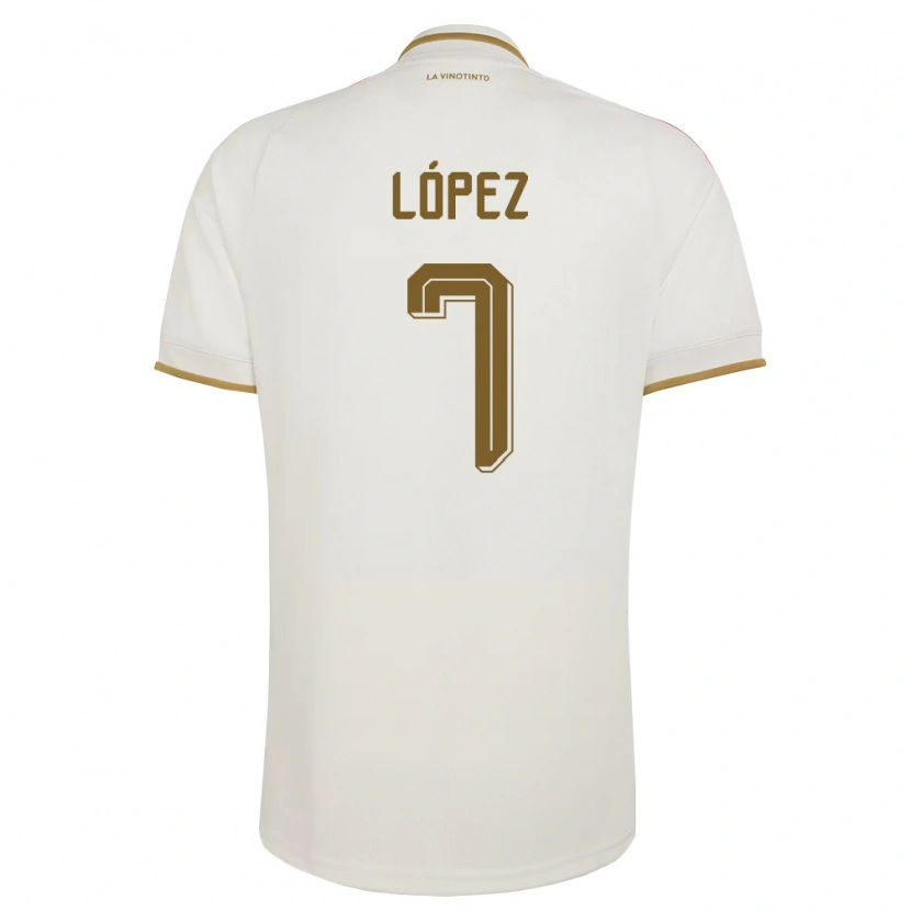 Danxen Mujer Camiseta Venezuela José López #7 Marfil Amarillo 2ª Equipación 26-28 La Camisa México
