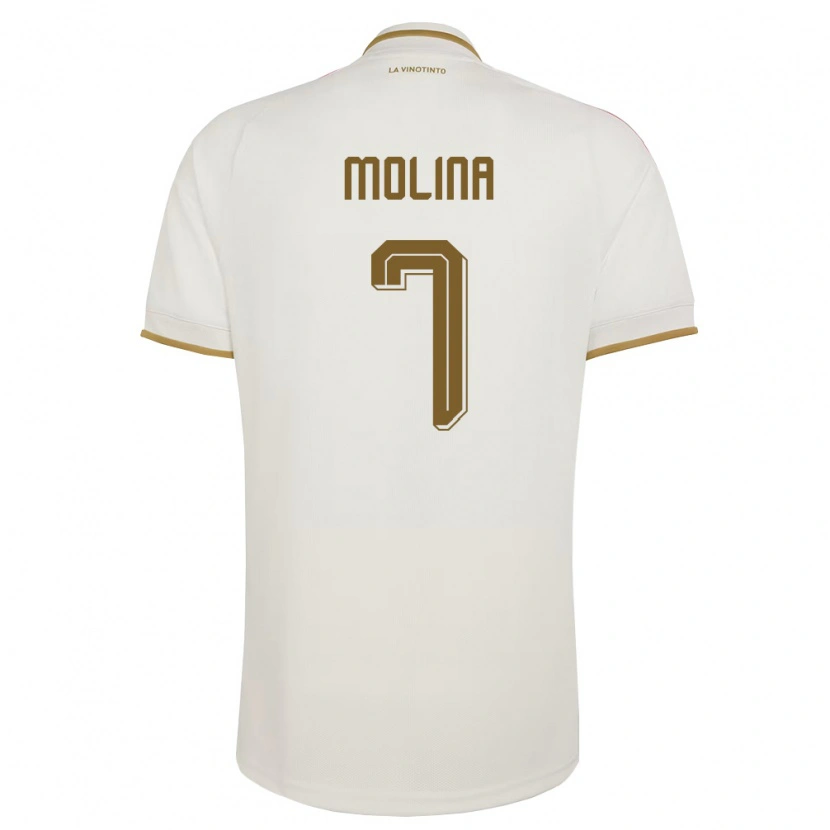 Danxen Mujer Camiseta Venezuela Gregory Molina #7 Marfil Amarillo 2ª Equipación 26-28 La Camisa México