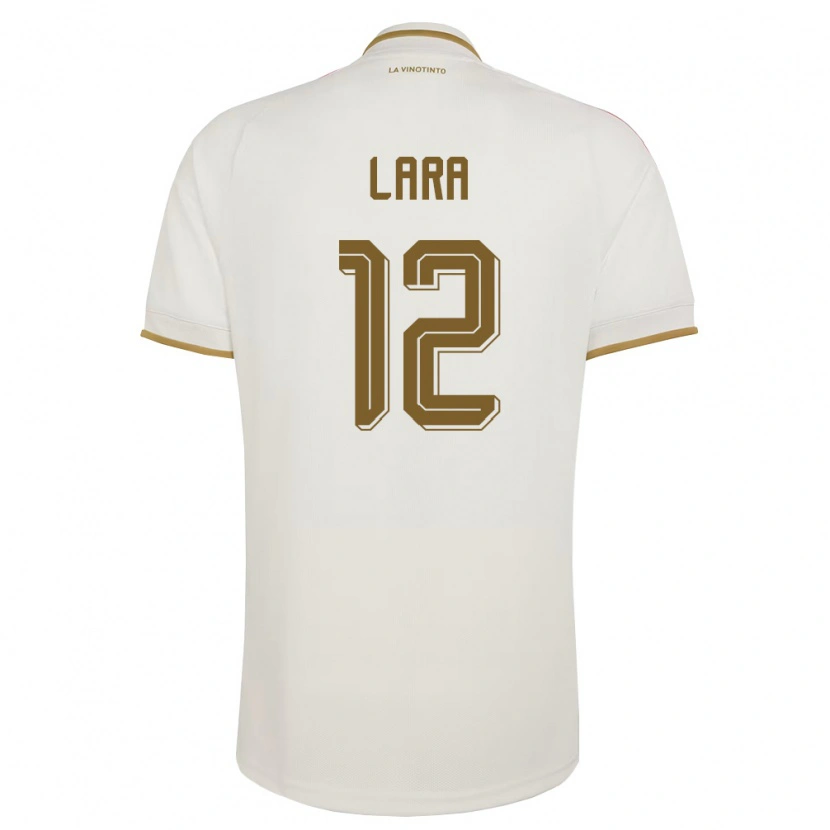 Danxen Mujer Camiseta Venezuela Jesús Lara #12 Marfil Amarillo 2ª Equipación 26-28 La Camisa México