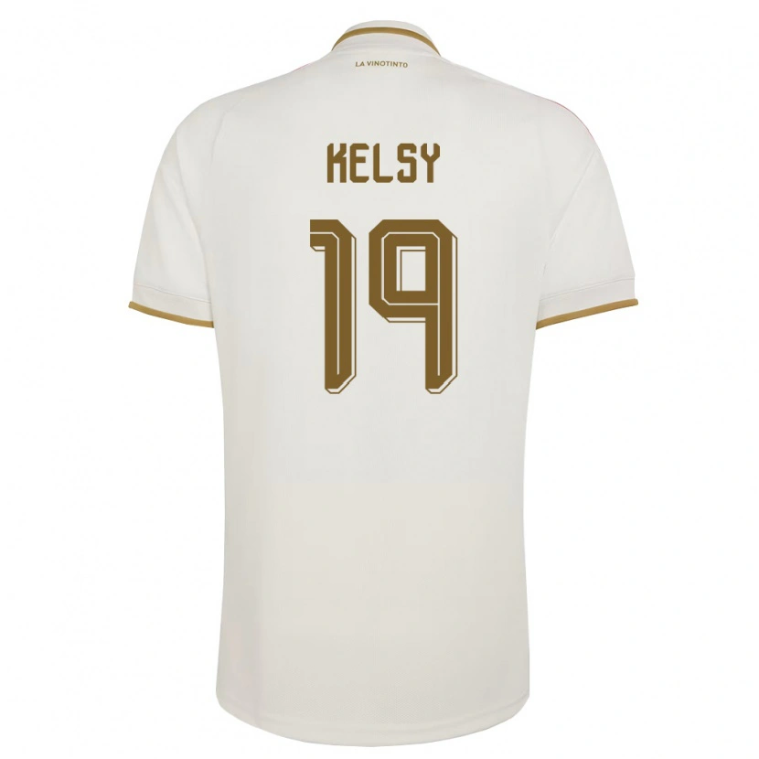 Danxen Mujer Camiseta Venezuela Kevin Kelsy #19 Marfil Amarillo 2ª Equipación 26-28 La Camisa México