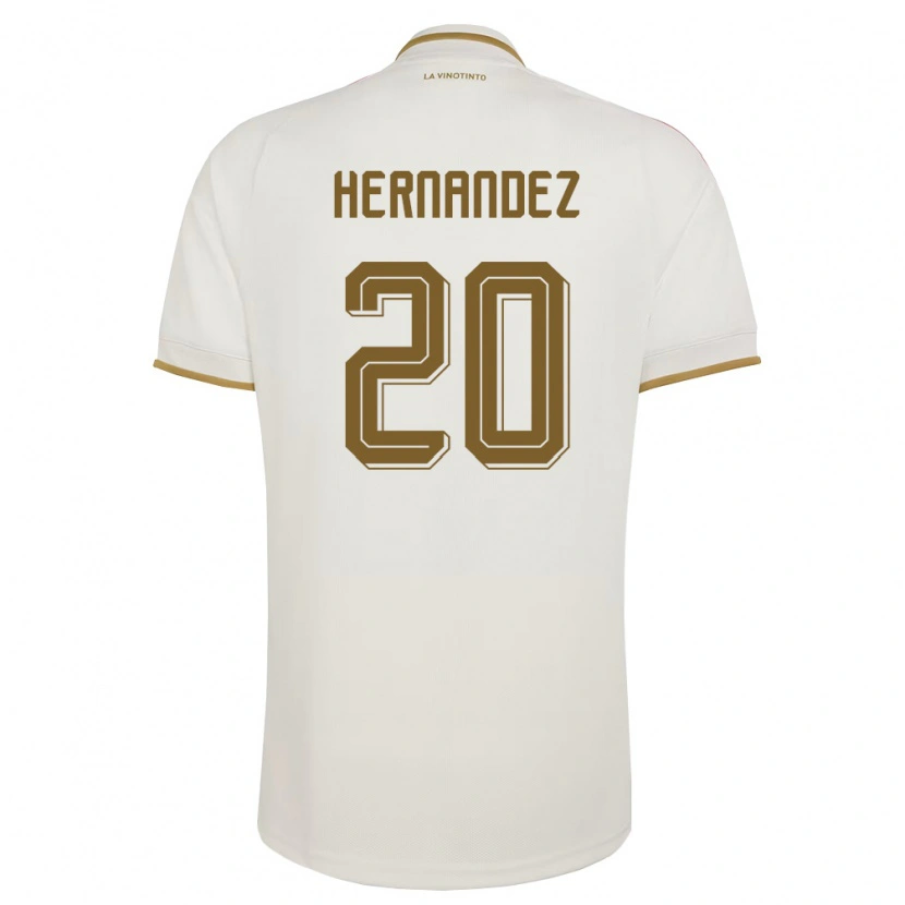 Danxen Mujer Camiseta Venezuela Ronald Hernández #20 Marfil Amarillo 2ª Equipación 26-28 La Camisa México
