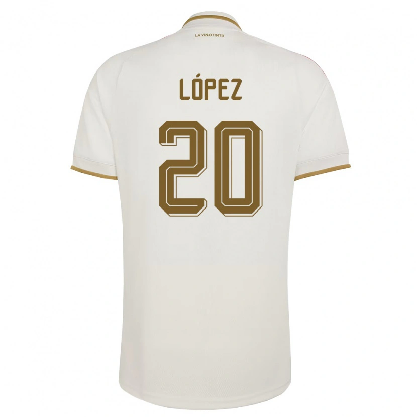 Danxen Mujer Camiseta Venezuela Ángel López #20 Marfil Amarillo 2ª Equipación 26-28 La Camisa México