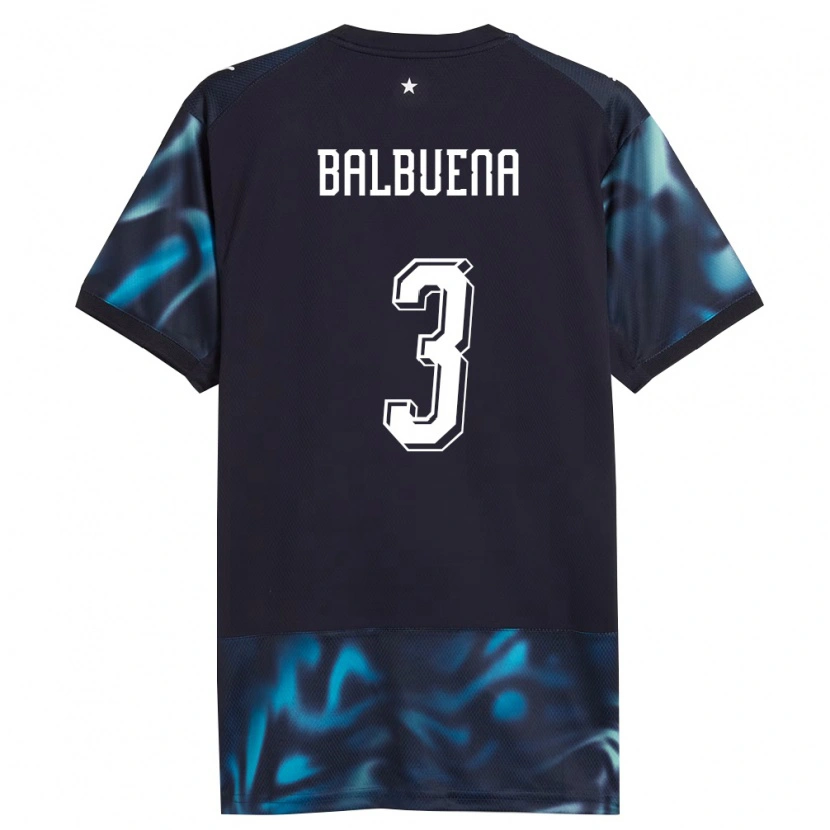 Danxen Mujer Camiseta Paraguay Axel Balbuena #3 Marino Azul Cielo 2ª Equipación 26-28 La Camisa México