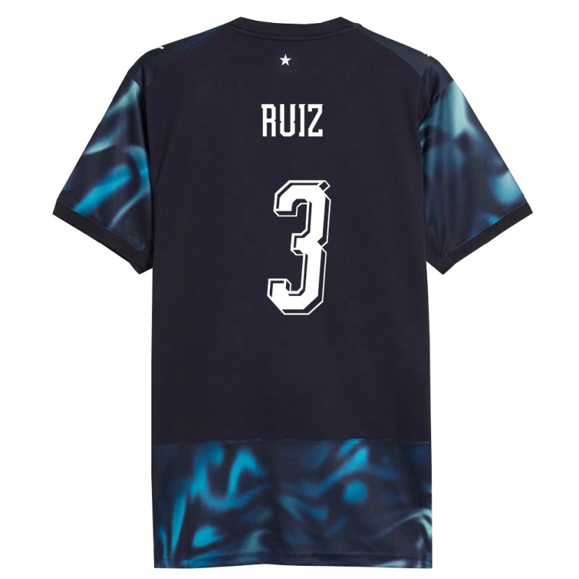 Danxen Mujer Camiseta Paraguay Christhian Ruiz #3 Marino Azul Cielo 2ª Equipación 26-28 La Camisa México