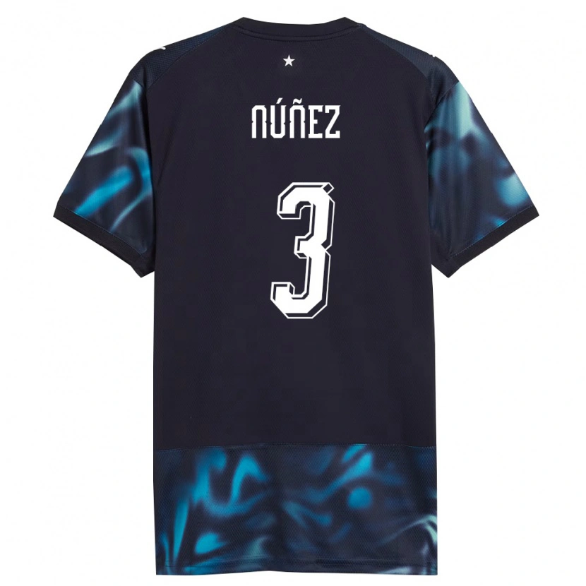Danxen Mujer Camiseta Paraguay Josías Núñez #3 Marino Azul Cielo 2ª Equipación 26-28 La Camisa México