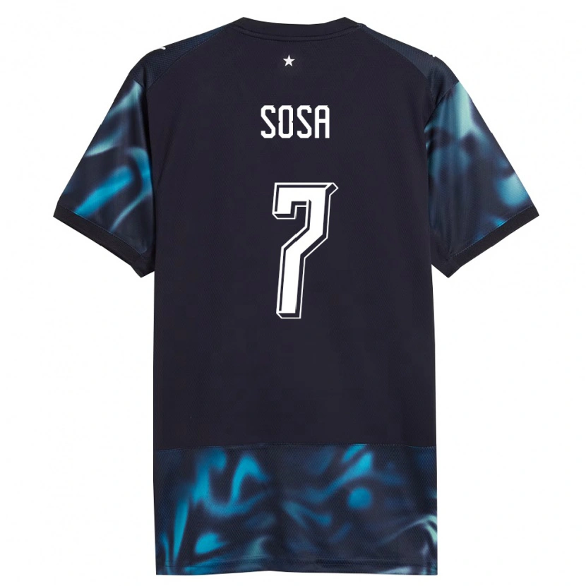 Danxen Mujer Camiseta Paraguay Ramón Sosa #7 Marino Azul Cielo 2ª Equipación 26-28 La Camisa México