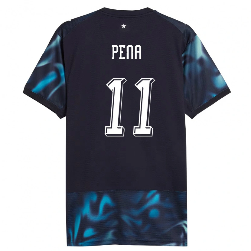 Danxen Mujer Camiseta Paraguay Liz Peña #11 Marino Azul Cielo 2ª Equipación 26-28 La Camisa México