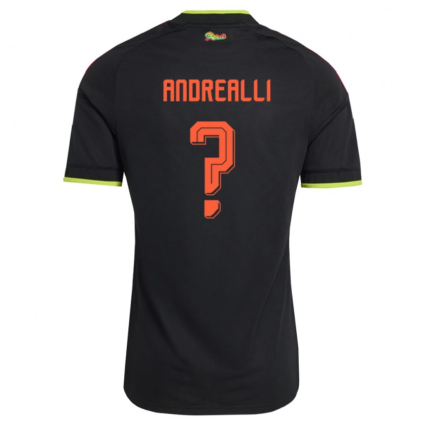 Danxen Mujer Camiseta Perú Francesco Andrealli #0 Negro Amarillo Rosa 2ª Equipación 26-28 La Camisa México