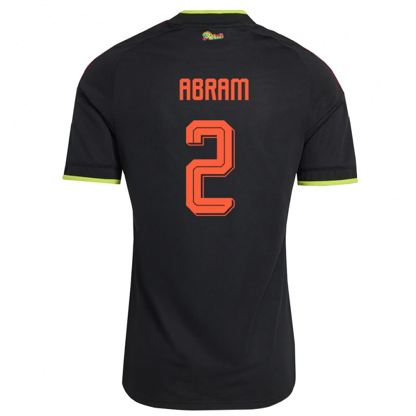 Danxen Mujer Camiseta Perú Luis Abram #2 Negro Amarillo Rosa 2ª Equipación 26-28 La Camisa México