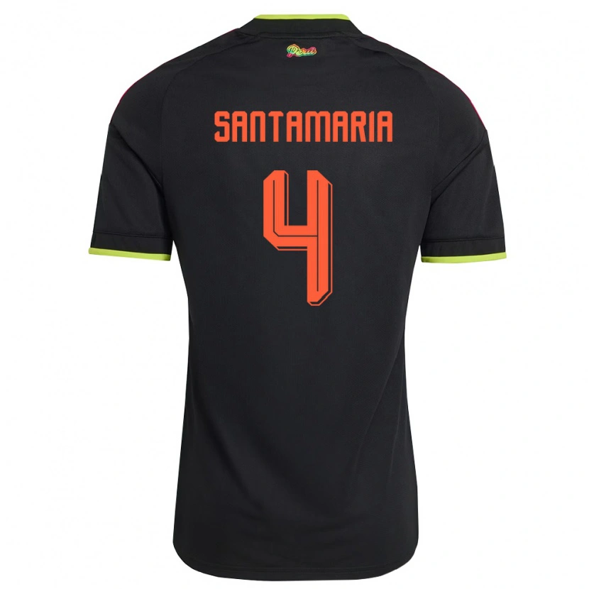 Danxen Mujer Camiseta Perú Anderson Santamaría #4 Negro Amarillo Rosa 2ª Equipación 26-28 La Camisa México