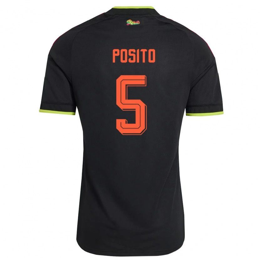Danxen Mujer Camiseta Perú Alejandro Pósito #5 Negro Amarillo Rosa 2ª Equipación 26-28 La Camisa México