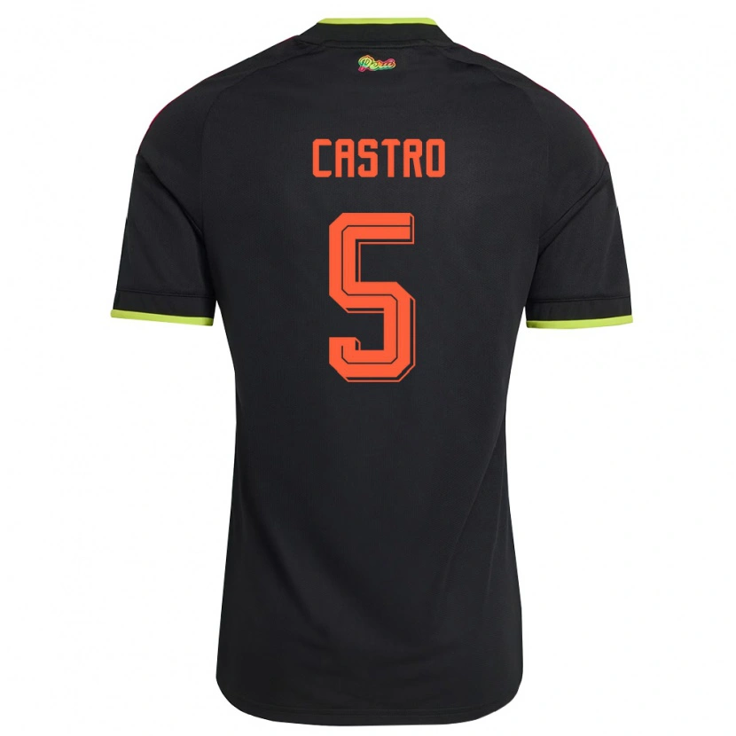 Danxen Mujer Camiseta Perú Rosa Castro #5 Negro Amarillo Rosa 2ª Equipación 26-28 La Camisa México