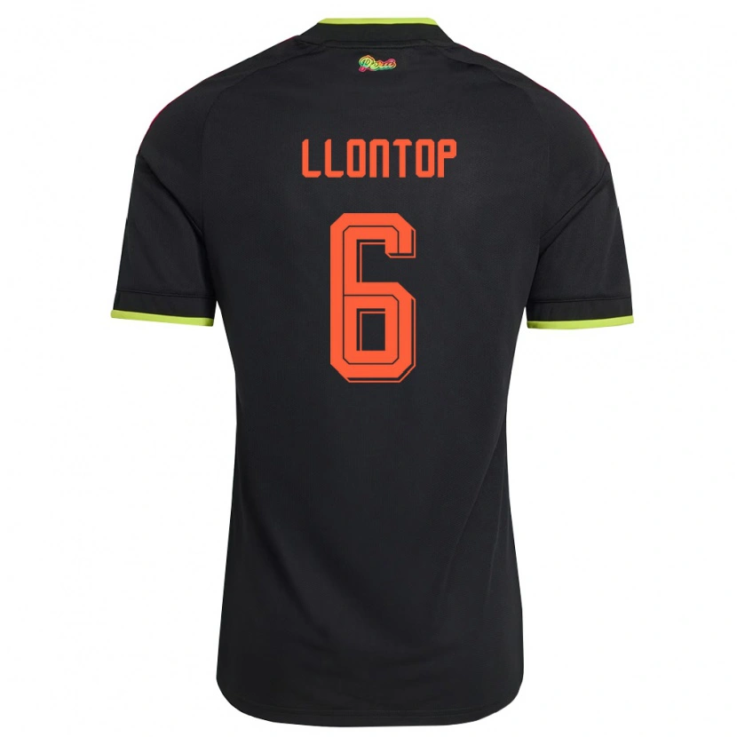 Danxen Mujer Camiseta Perú Mathías Llontop #6 Negro Amarillo Rosa 2ª Equipación 26-28 La Camisa México