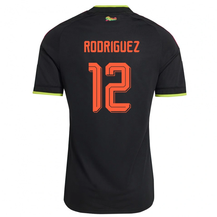 Danxen Mujer Camiseta Perú Jhefferson Rodríguez #12 Negro Amarillo Rosa 2ª Equipación 26-28 La Camisa México