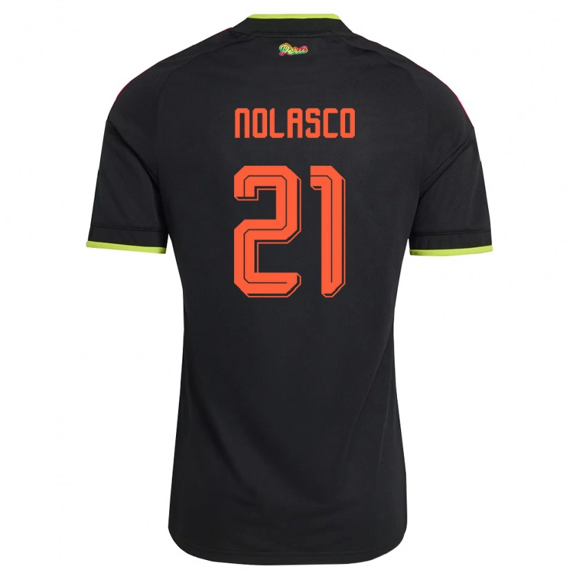 Danxen Mujer Camiseta Perú Jeferson Nolasco #21 Negro Amarillo Rosa 2ª Equipación 26-28 La Camisa México