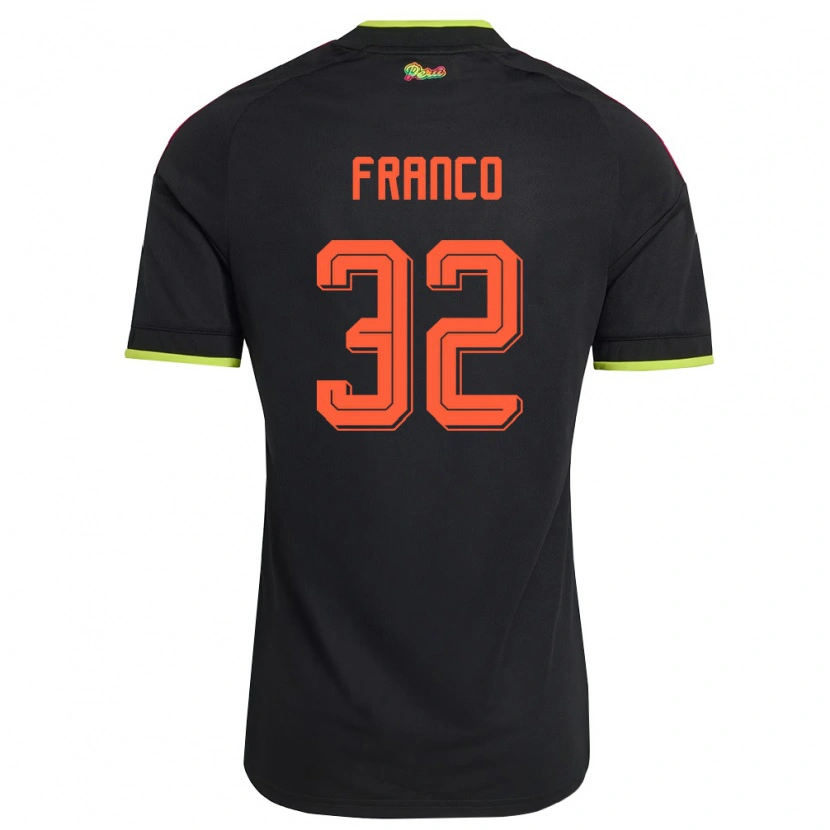 Danxen Mujer Camiseta Perú Emile Franco #32 Negro Amarillo Rosa 2ª Equipación 26-28 La Camisa México