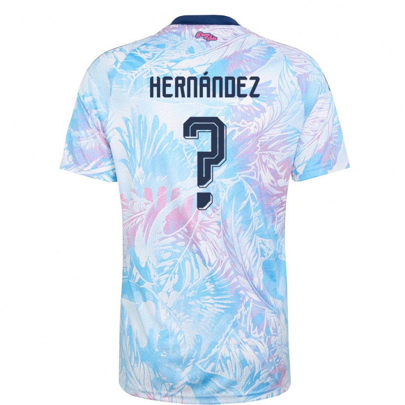 Danxen Mujer Camiseta Costa Rica Sebastián Hernández #0 Azul Cielo Marino Rosa 2ª Equipación 26-28 La Camisa México