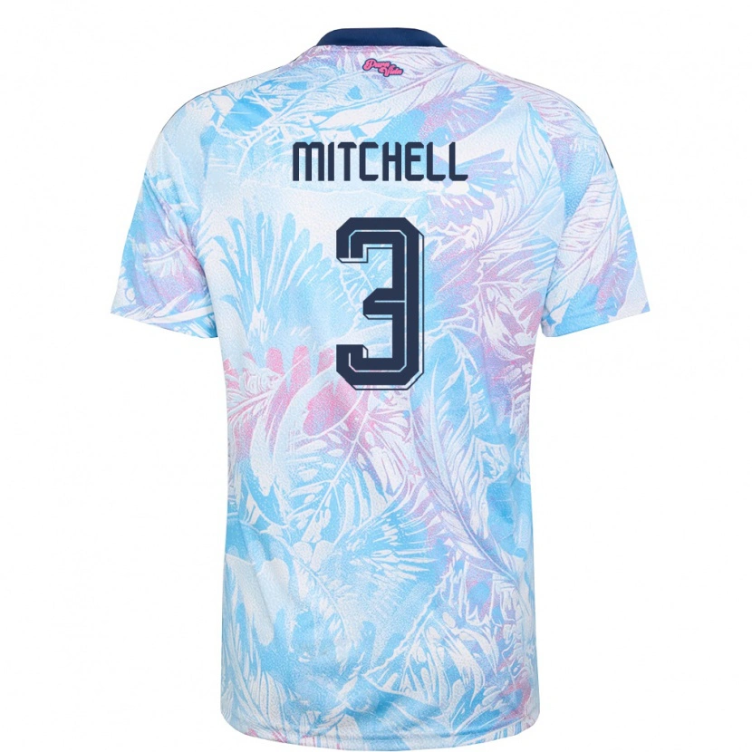 Danxen Mujer Camiseta Costa Rica Jeyland Mitchell #3 Azul Cielo Marino Rosa 2ª Equipación 26-28 La Camisa México