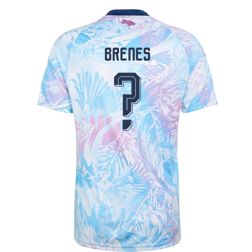 Danxen Mujer Camiseta Costa Rica Jefferson Brenes #0 Azul Cielo Marino Rosa 2ª Equipación 26-28 La Camisa México