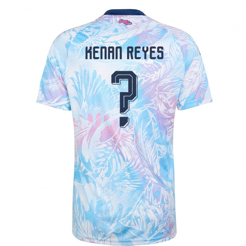 Danxen Mujer Camiseta Costa Rica Kenan Reyes #0 Azul Cielo Marino Rosa 2ª Equipación 26-28 La Camisa México