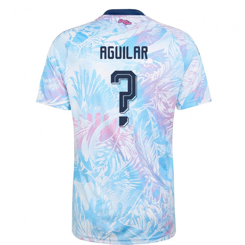 Danxen Mujer Camiseta Costa Rica Deylan Aguilar #0 Azul Cielo Marino Rosa 2ª Equipación 26-28 La Camisa México