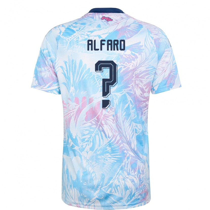 Danxen Mujer Camiseta Costa Rica Juan Alfaro #0 Azul Cielo Marino Rosa 2ª Equipación 26-28 La Camisa México