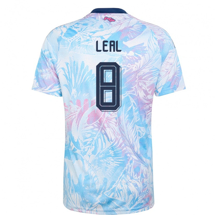 Danxen Mujer Camiseta Costa Rica Randall Leal #8 Azul Cielo Marino Rosa 2ª Equipación 26-28 La Camisa México