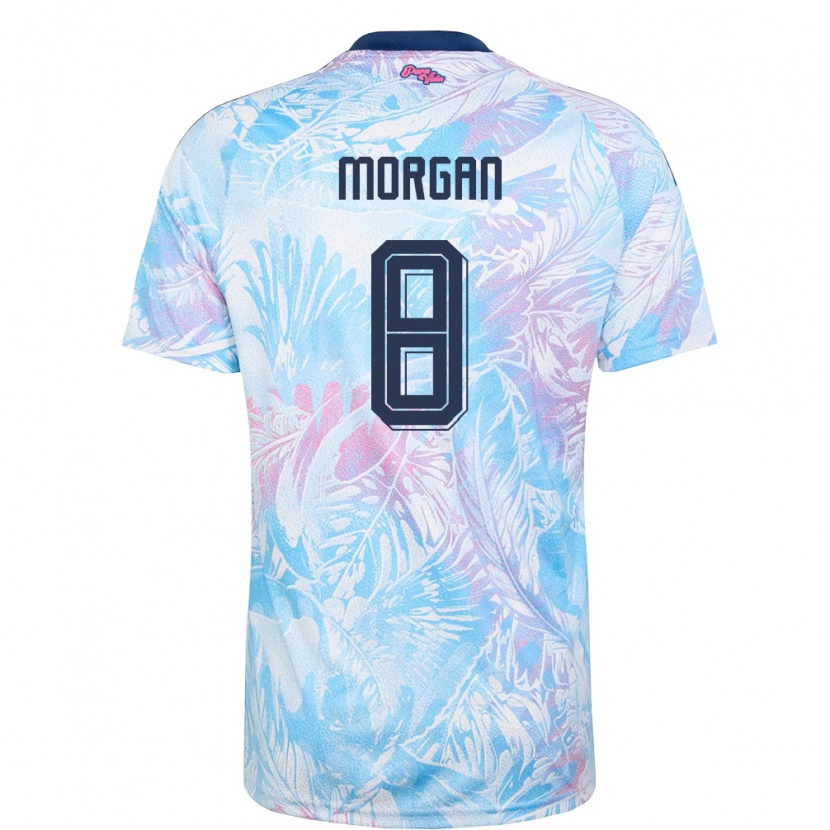 Danxen Mujer Camiseta Costa Rica Hakeem Morgan #8 Azul Cielo Marino Rosa 2ª Equipación 26-28 La Camisa México