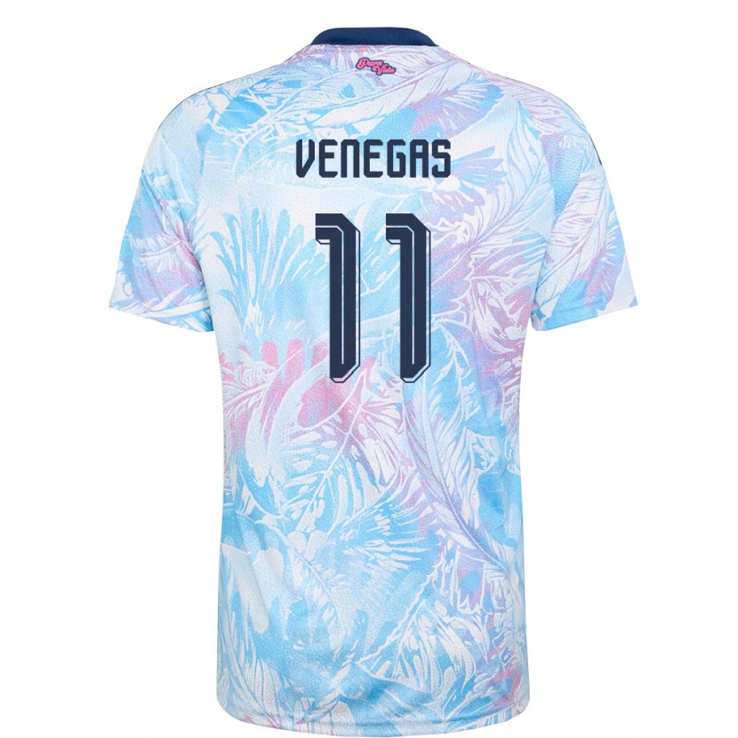 Danxen Mujer Camiseta Costa Rica Johan Venegas #11 Azul Cielo Marino Rosa 2ª Equipación 26-28 La Camisa México