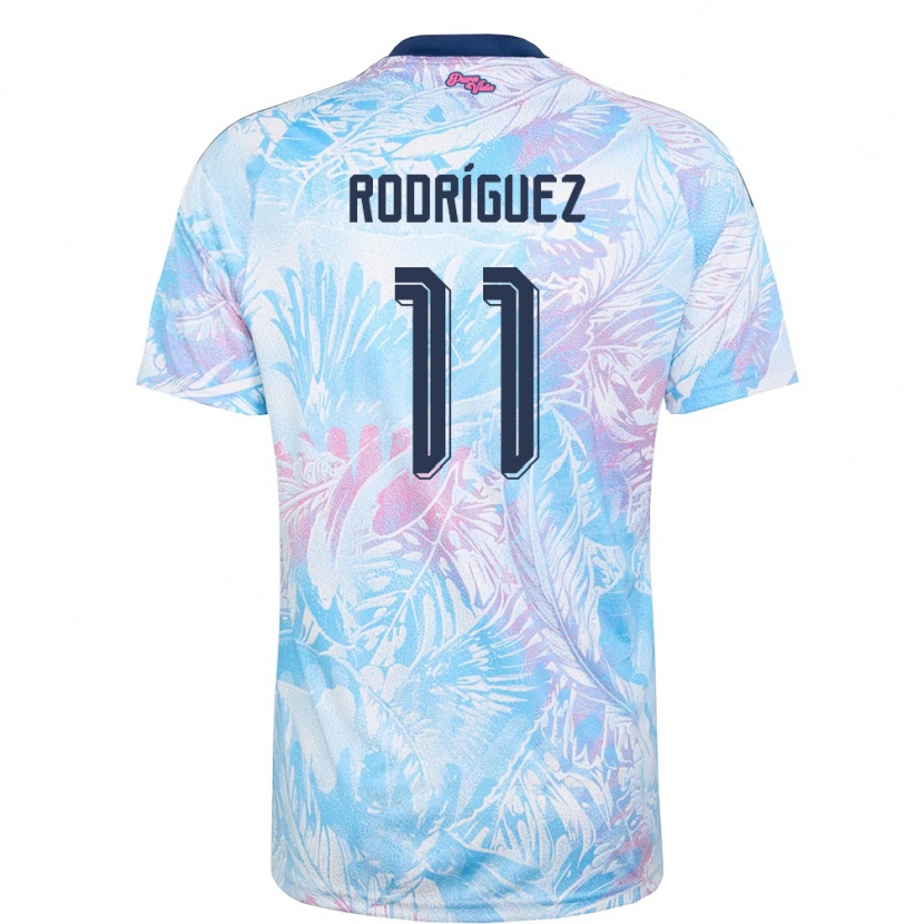Danxen Mujer Camiseta Costa Rica Raquel Rodriguez #11 Azul Cielo Marino Rosa 2ª Equipación 26-28 La Camisa México