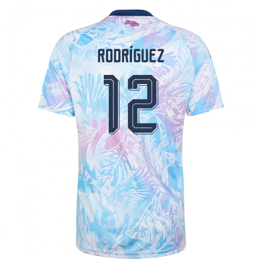 Danxen Mujer Camiseta Costa Rica Lixy Rodriguez #12 Azul Cielo Marino Rosa 2ª Equipación 26-28 La Camisa México