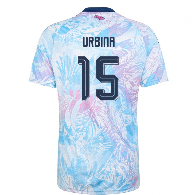 Danxen Mujer Camiseta Costa Rica Fabricio Urbina #15 Azul Cielo Marino Rosa 2ª Equipación 26-28 La Camisa México