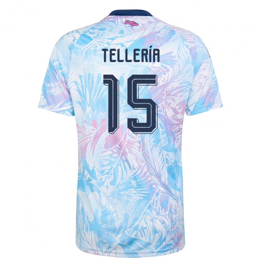Danxen Mujer Camiseta Costa Rica Jostin Telleria #15 Azul Cielo Marino Rosa 2ª Equipación 26-28 La Camisa México