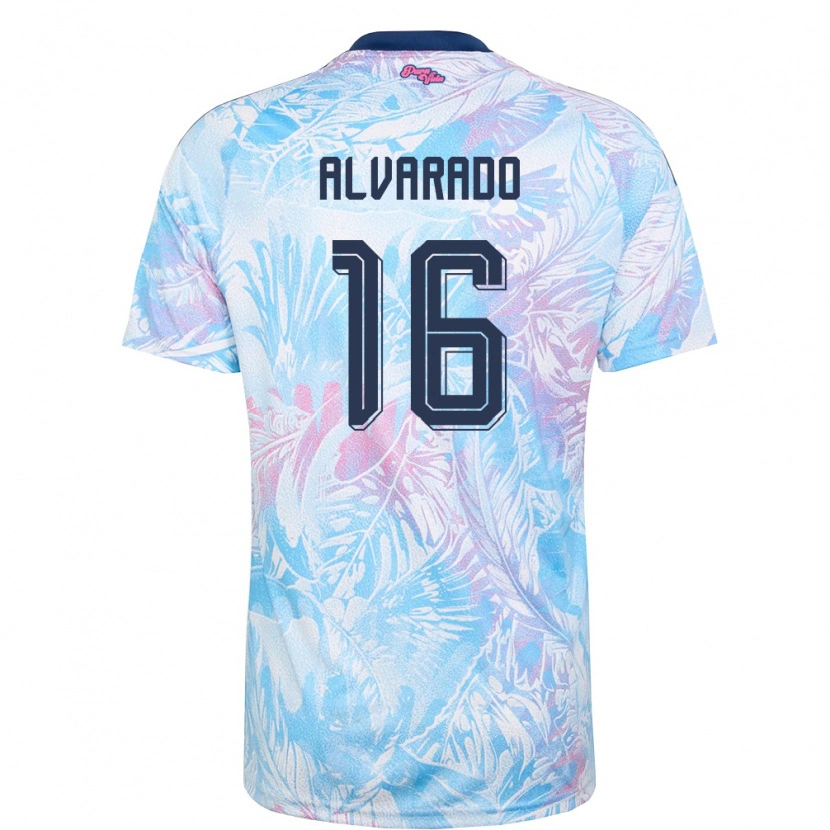 Danxen Mujer Camiseta Costa Rica Katherine Alvarado #16 Azul Cielo Marino Rosa 2ª Equipación 26-28 La Camisa México