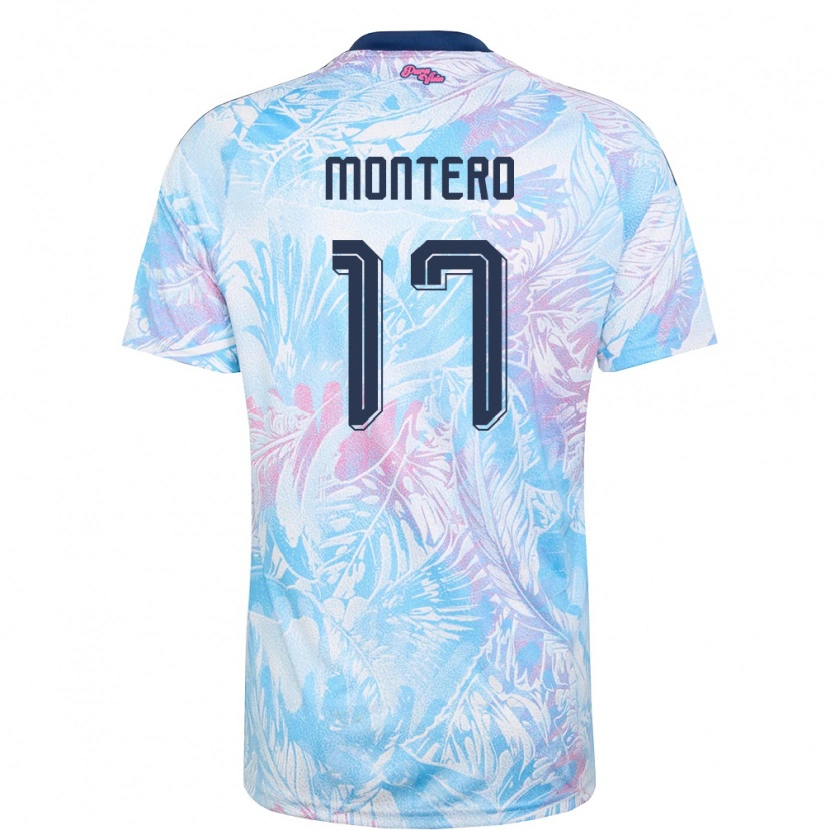 Danxen Mujer Camiseta Costa Rica Michelle Montero #17 Azul Cielo Marino Rosa 2ª Equipación 26-28 La Camisa México