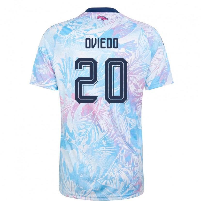 Danxen Mujer Camiseta Costa Rica Dylan Oviedo #20 Azul Cielo Marino Rosa 2ª Equipación 26-28 La Camisa México