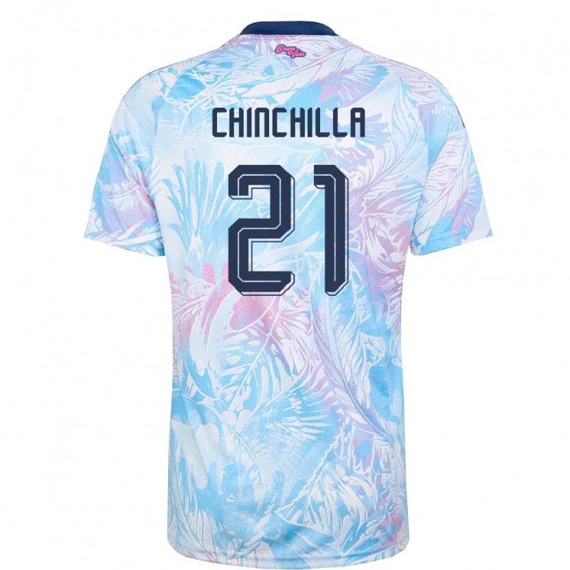 Danxen Mujer Camiseta Costa Rica Viviana Chinchilla #21 Azul Cielo Marino Rosa 2ª Equipación 26-28 La Camisa México