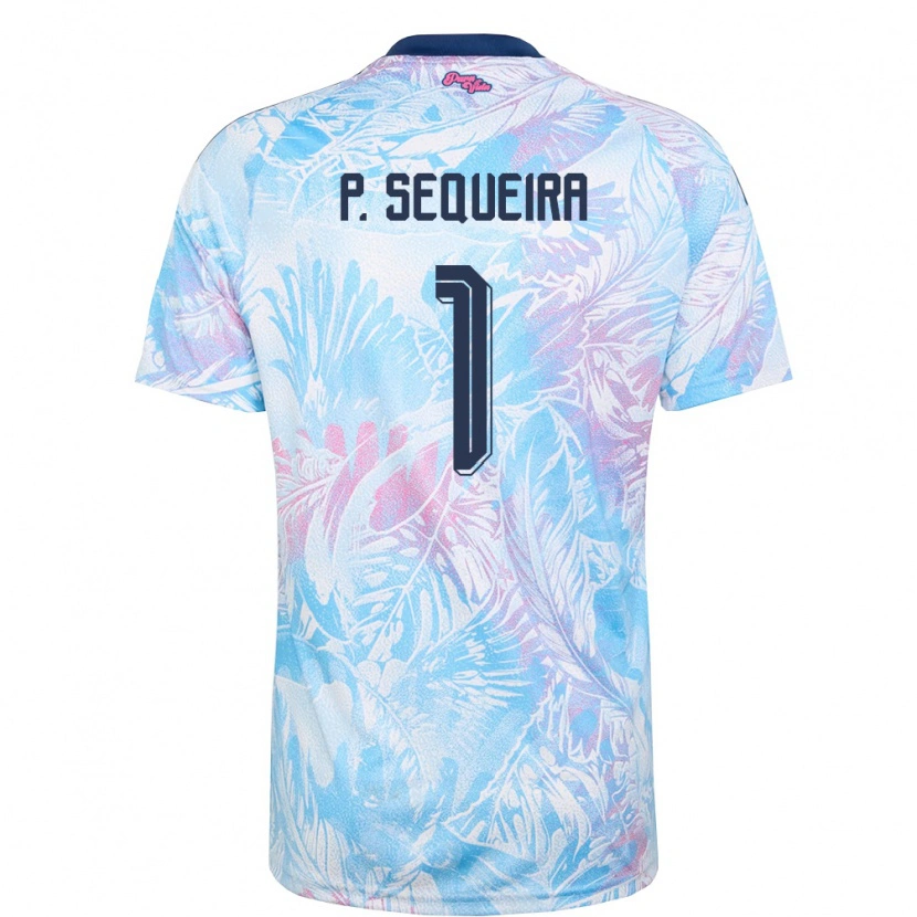 Danxen Mujer Camiseta Costa Rica Patrick Sequeira #1 Azul Cielo Marino Rosa 2ª Equipación 26-28 La Camisa México